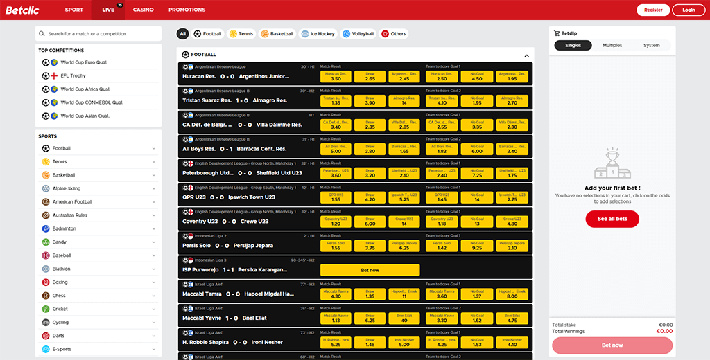 Betclic apuestas en vivo