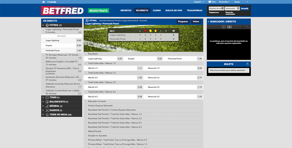 Betfred apuestas en vivo