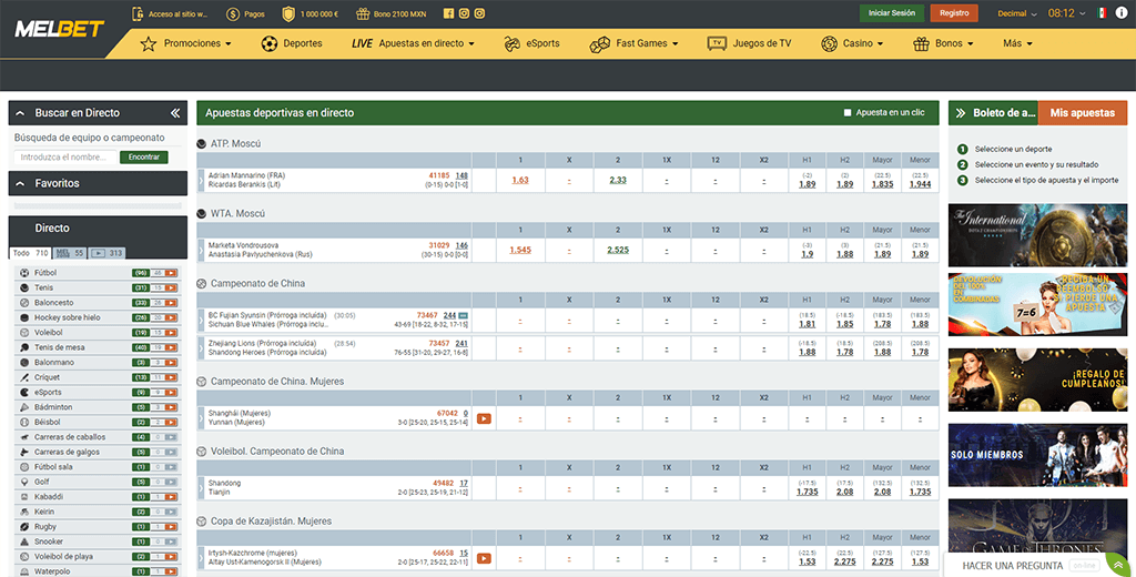 MELbet apuestas deportivas en directo