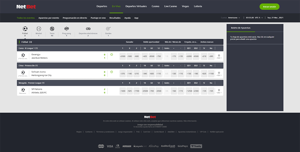 NetBet apuestas en vivo