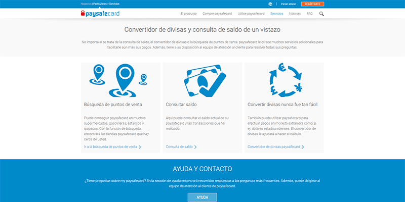 Paysafecard servicios
